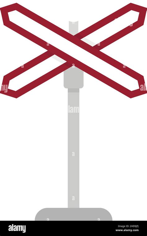 Railroad Crossing Icon Flat Illustration Of Railroad Crossing Vector