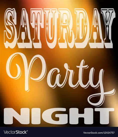 Saturday Party Night Quote Square Card With Label Vector Image