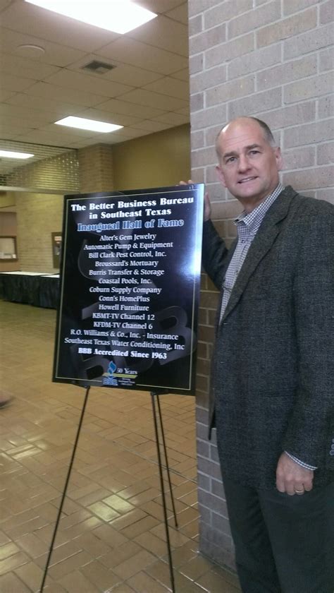 Brian Alter At The Better Business Bureau Of South East Texas Inaugural Hall Of Fame Texas