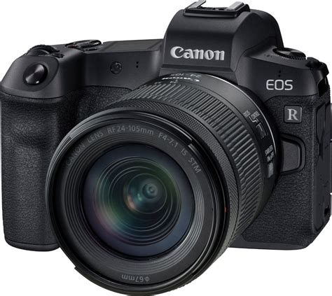 canon eos r mirrorless 4k video camera with rf 24 105mm f 4 7 1 is stm lens black 3075c032