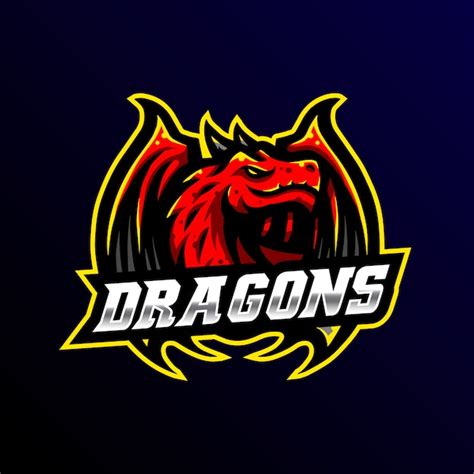 Illustration De Jeu Esport Logo Mascotte Dragon Vecteur Premium