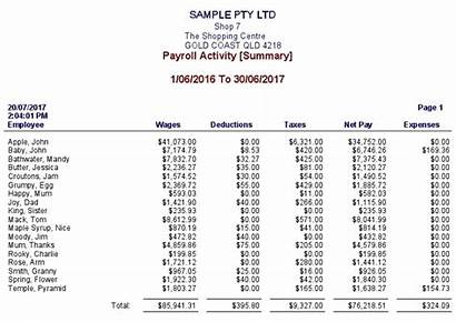 Payroll Summary Sample Activity Business