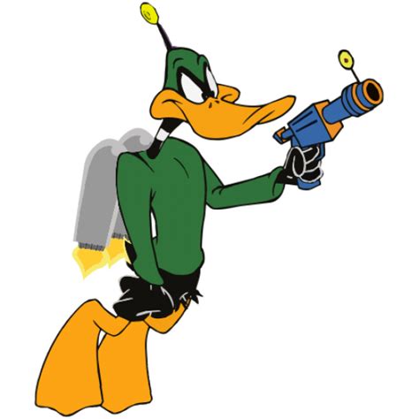 Sticker Autocolant Daffy Duck Cu Arma Looney Tunes Stickerero