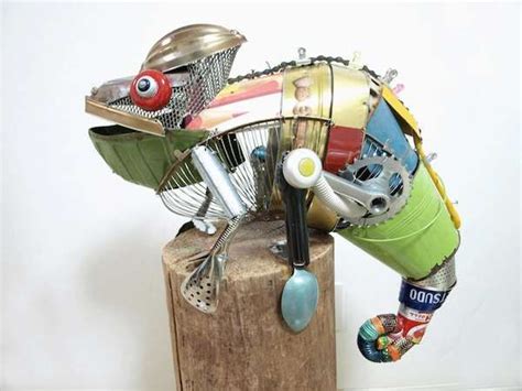 Eco Friendly Animal Sculptures Recycled Metal Sculptures