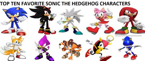 Top 10 Favorite Sonic The Hedgehog Characters By Smoothcriminalgirl16