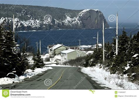 Winter Landscape Along The Coast Of Newfoundland Canada Near Flatrock