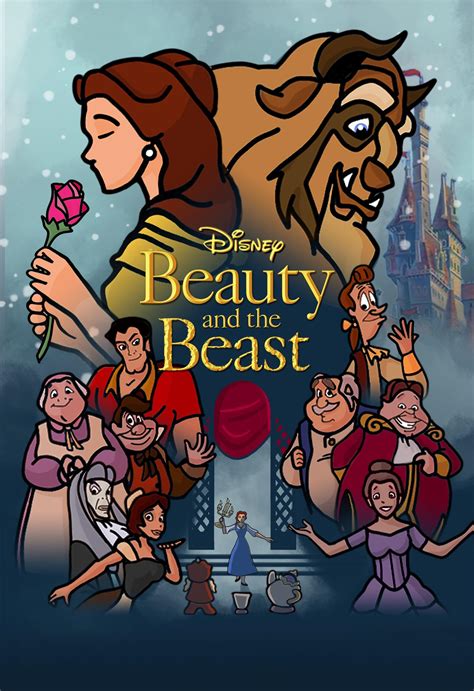 2017 Beauty And The Beast Poster Redrawn In The 1991 Disney Style R