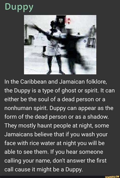 In The Caribbean And Jamaican Folklore The Duppy Is A Type Of Ghost Or