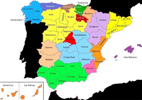 Provincias de España listado y mapa Saber es práctico