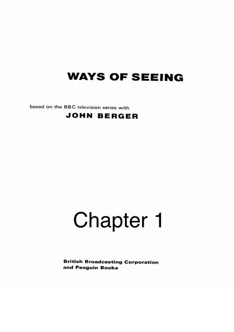 Pdf John Berger Ways Of Seeing Chapter 1 Dokumentips