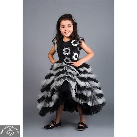 Miakki Beautiful Black Garnet Princess Gown In 2020 Kids Party Wear