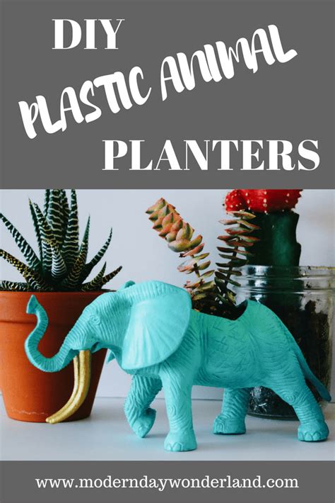 Diy Plastic Animal Succulent Planter Upcycle Toys Plastic Animals