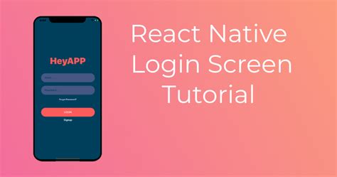 React Native Login Screen Tutorial React Native Master
