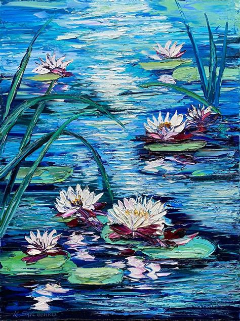 Moonlight Lilies Water Lilies Painting Landscape Artist