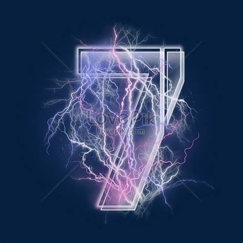 Cool Lightning Blue Purple Number 7 Graphics Imagepicture Free