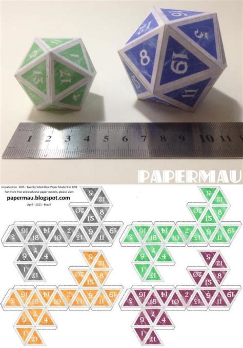 Papermau Twenty Sided Dice Papercraft Set By Papermau Download Now