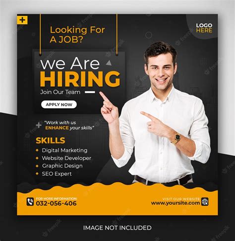 Premium Psd We Are Hiring Job Position Social Media Instagram And