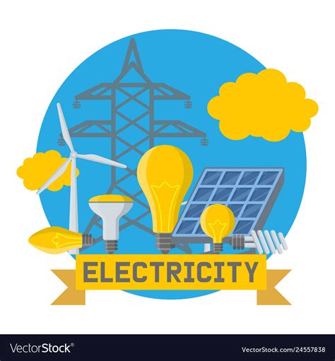 Electricity Power Electrical Bulbs Energy Vector Image