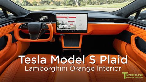 2021 Tesla Model S Plaid Custom Interior In Lamborghini Orange Leather