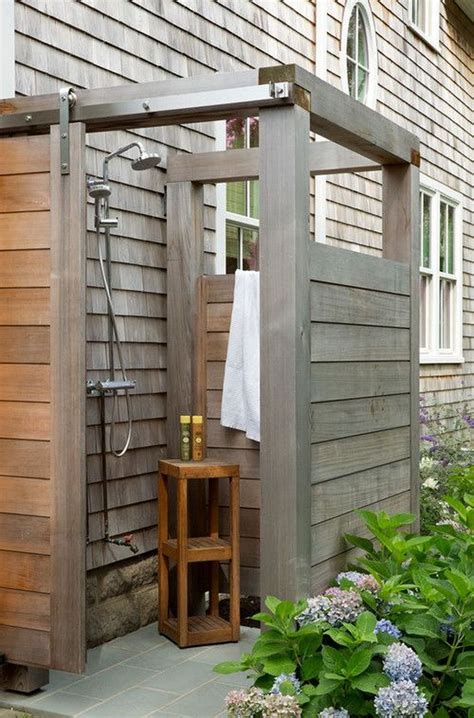 If you can't access a tropical bazaar, order breathable bamboo blinds from your local. 30+ Popular Outdoor Shower Ideas With Maximum Summer Vibes ...