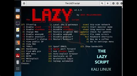 THE LAZY SCRIPT Kali Linux YouTube