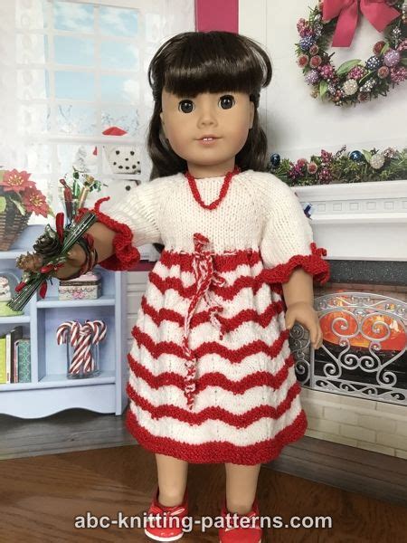 Abc Knitting Patterns American Girl Doll Candy Cane Dress