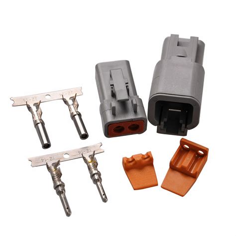 1 Set Deutsch Dt 2 Pin Connectors Kits 14 16 Awg Adapters Male Femal