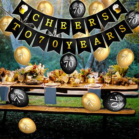 Buy Howaf 70th Birthday Party Decorations Black And Gold Latex Balloon