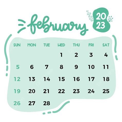 February 2023 Calendar Vector Illustration February 2023 February