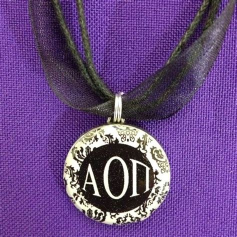 Licensed Alpha Omicron Pi Necklace By Annpedenjewelry On Etsy Pi
