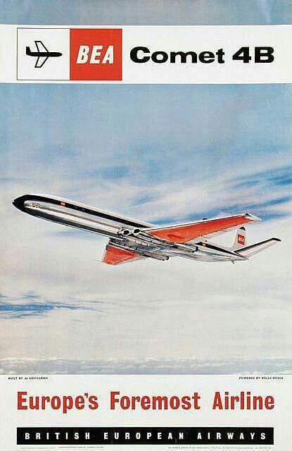 Bea British European Airways De Havilland Comet 4b Ad British