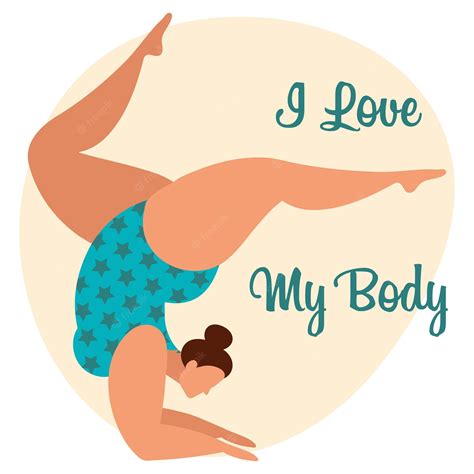 premium vector fat woman in gymnastic pose fitness class body positivity conceptillustration