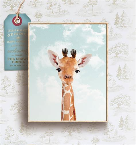 Safari Nursery Art Giraffe Print Safari Animals Wall Art Baby