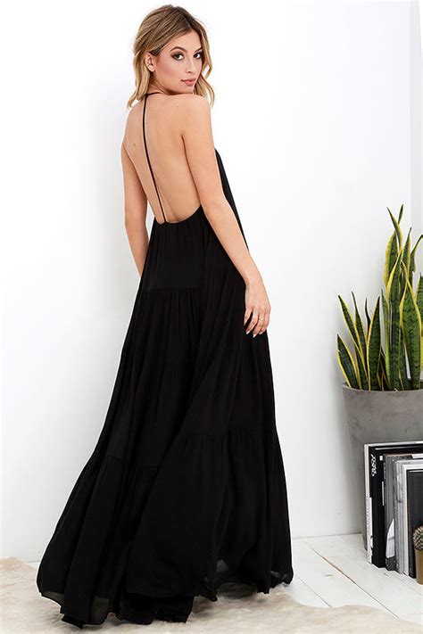 Lovely Black Dress Maxi Dress Backless Maxi Dress 7400 Lulus