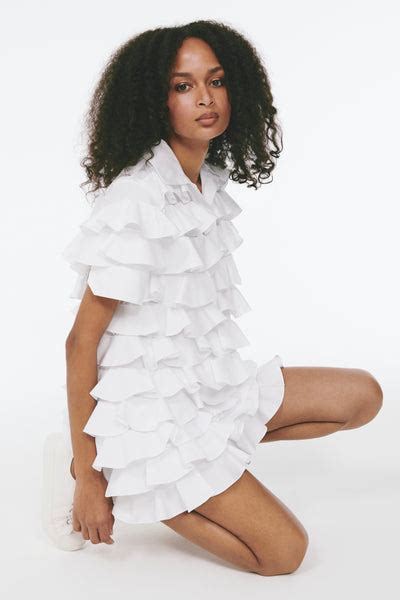 Ruffle Tennis Dress White Rosie Assoulin