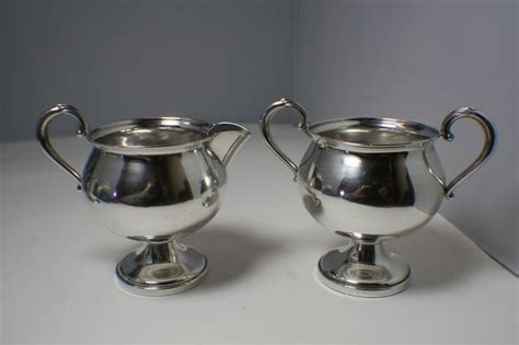 Vintage Fisher Sterling Silver Weighted Sugar Bowl And Creamer Set
