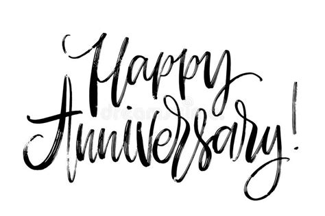 Hand Drawn Vector Lettering Happy Anniversary Phrase By Hand Isolated