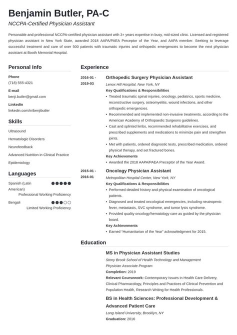 Top Physician Assistant Resume Examples Tips