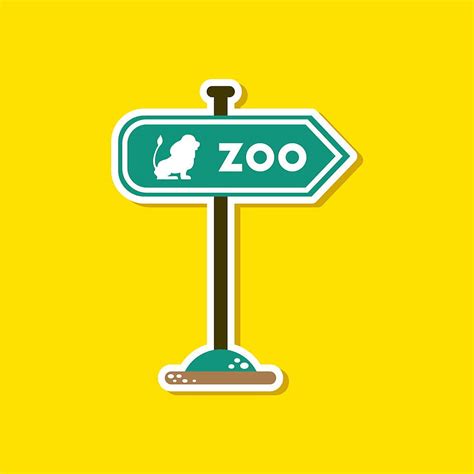Free Download Paper Sticker On Stylish Background Zoo Sign Vector Ai