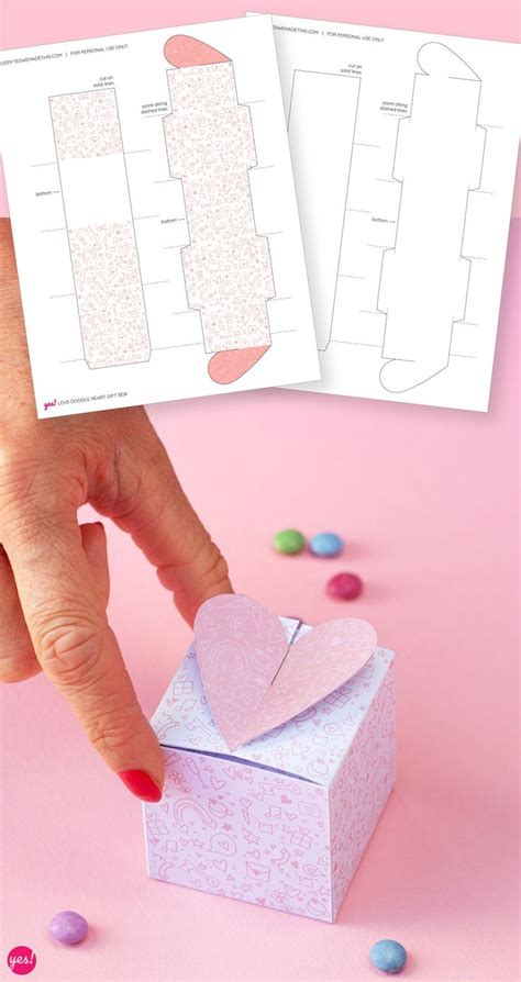 Doodle Pattern Heart Box Template Yes We Made This T Box