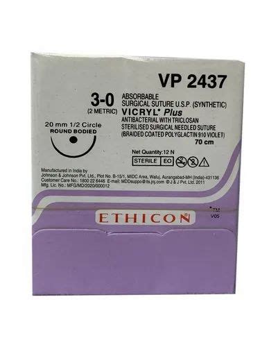 Ethicon Vicryl Plus Vp2437 Surgical Sutures At Rs 419box In Sangli