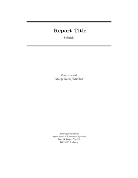Project Report Template Latex Professional Templates
