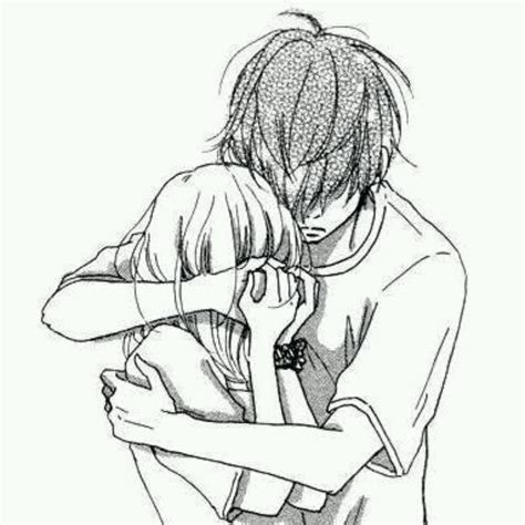 Anime Sad Love Drawing Drawings Of Boy And Girl Hugging 1024x1024