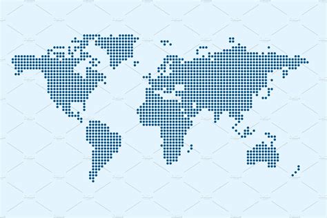 Vector Of World Map In Dot Style Templates And Themes Creative Market