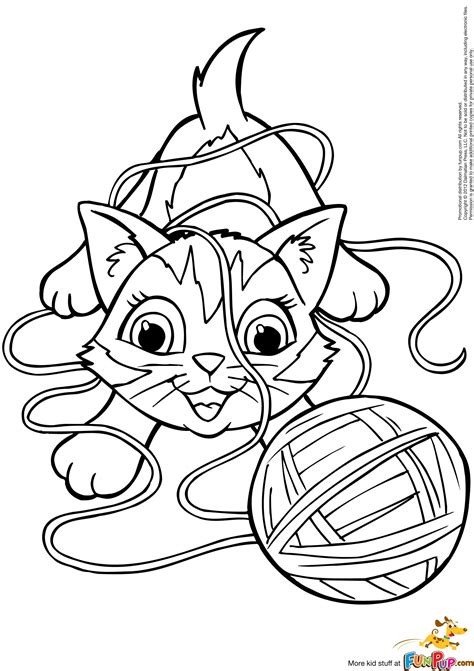 Over 30 000 adorable cat pictures images. Yarn Coloring Page at GetColorings.com | Free printable ...