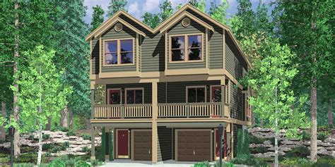 House building plans from amazingplans.com. Narrow Lot Townhouse Plans, Duplex House Plans, 3 Level,D-519