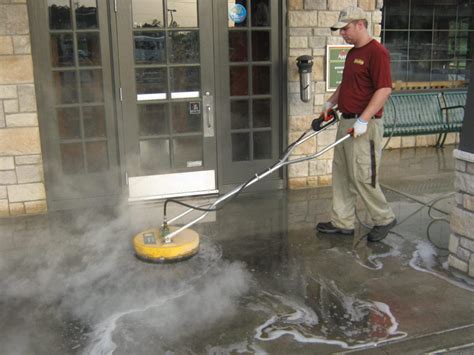 Sidewalk Cleaning Commercial Hot Water Pressure Washing And Soft Wash