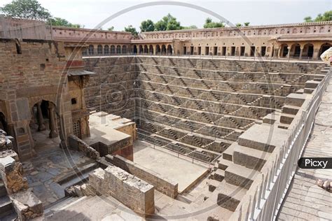 Image Of The Famous Chand Baori Stepwell In The Village Of Abhaneri