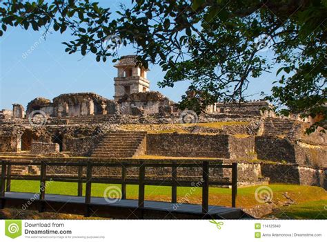 Palenque Chiapas Mexico The Palace One Of The Mayan Buiding Ruins