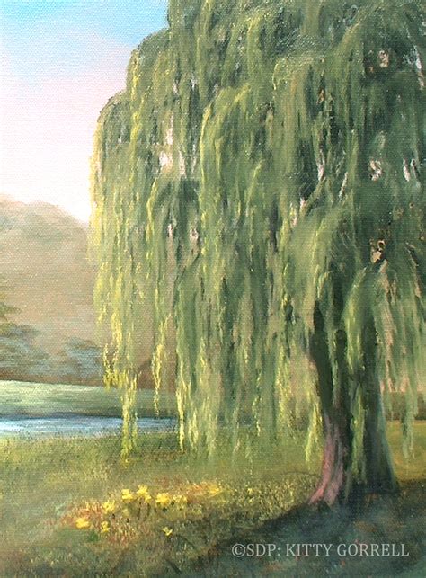 How To Paint A Weeping Willow Willow Tree Art Tree Painting